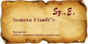 Szobota Elemér névjegykártya