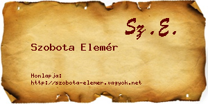 Szobota Elemér névjegykártya