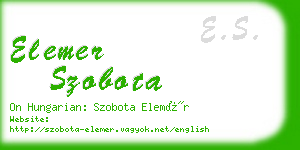 elemer szobota business card